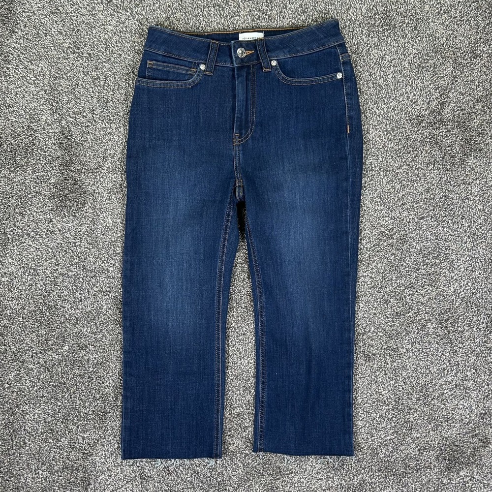 NEW 7Diamonds Coco Mid-Rise‎ Capri Jeans Womens 26 Blue Denim Stretch Casual